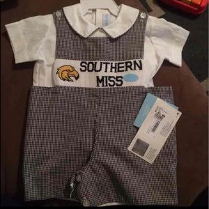 Hand smocked Southern Miss Outfit